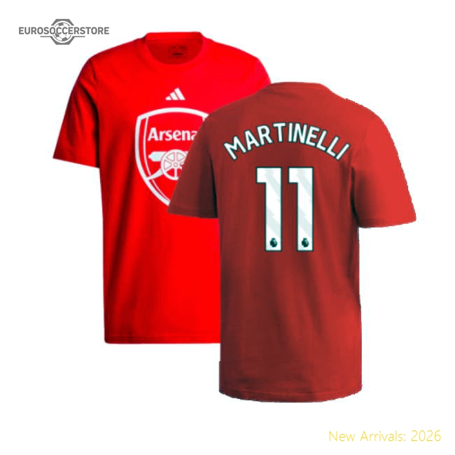 2024-2025 Arsenal DNA Graphic Tee (Red) (Martinelli 11)-Football Shirts Shop