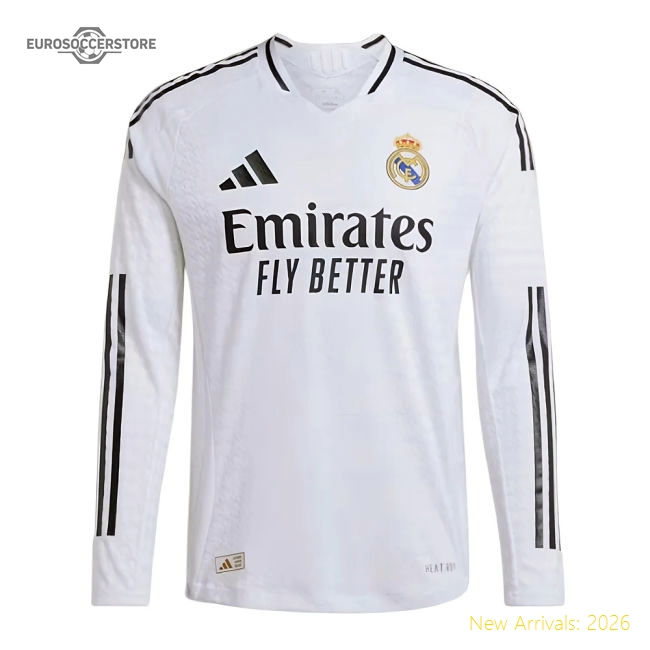 2024-2025 Real Madrid Authentic Long Sleeve Home Shirt (Mbappe 9)-Football Shirts Shop