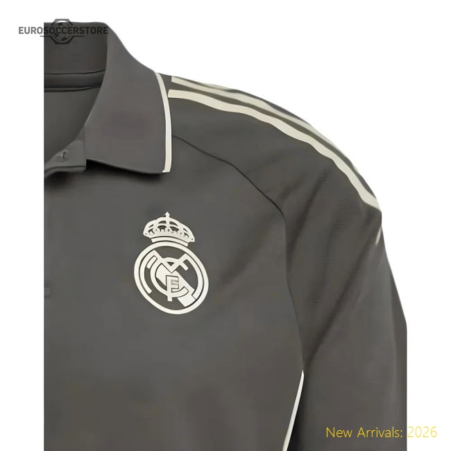 2025-2026 Real Madrid Polo Shirt (Utility Grey)-Football Shirts Shop