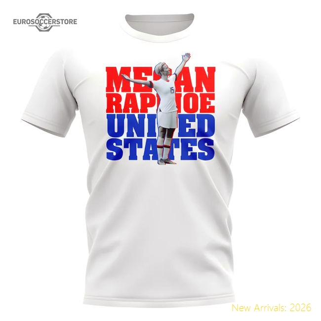 Megan Rapinoe United States-Player T-Shirt (White)-Football Shirts Shop