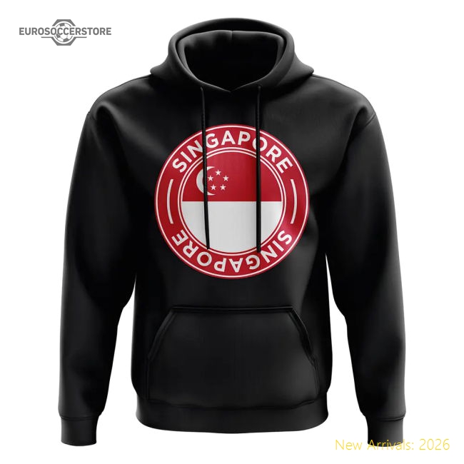 Singapore Football Badge Hoodie (Black)-Football Shirts Shop