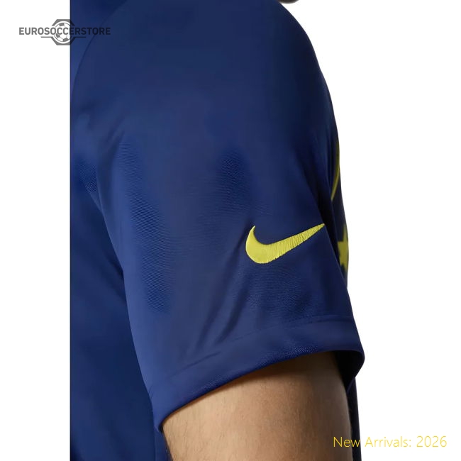 2025-2026 Atletico Madrid Pre-Match Shirt (Blue-Yellow)-Football Shirts Shop