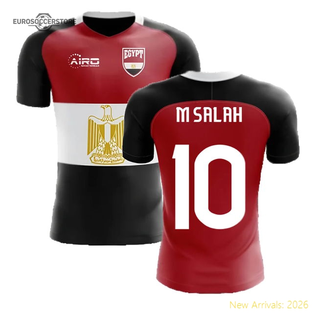 2025-2026 Egypt Flag Concept Football Shirt (M Salah 10) - Kids-Football Shirts Shop