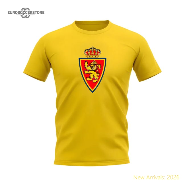 Real Zaragoza Badge T-Shirt (Yellow)-Football Shirts Shop