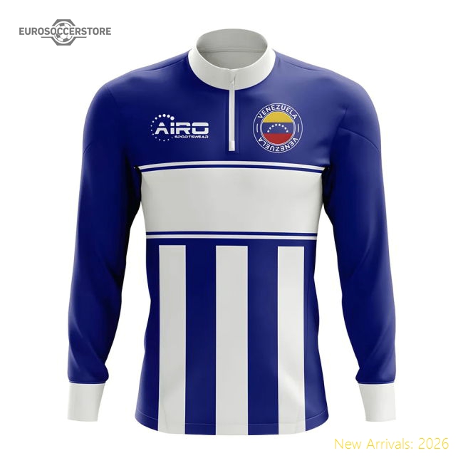 Venezuela Concept Football Half Zip Midlayer Top (Blue-White)-Football Shirts Shop