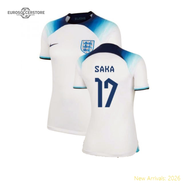 2022-2023 England Home Shirt (Ladies) (Saka 17)-Football Shirts Shop