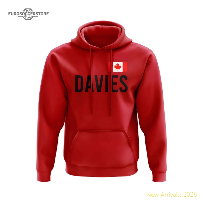Alphonso Davies Canada Name Hoody (Red)-Football Shirts Shop