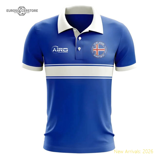 Iceland Concept Stripe Polo Shirt (Blue)-Football Shirts Shop