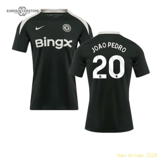 2025-2026 Chelsea Dri-Fit Strike Training Shirt (Green) (Joao Pedro 20)-Football Shirts Shop