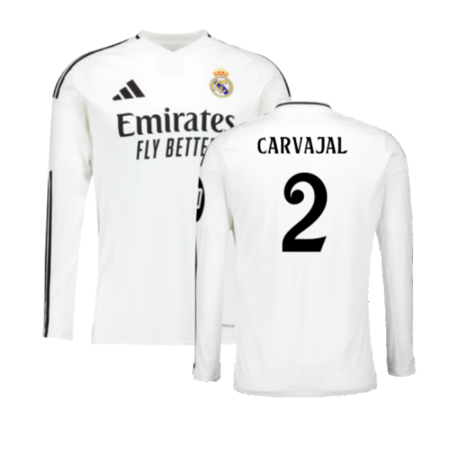 2024-2025 Real Madrid Long Sleeve Home Shirt (Carvajal 2)-Football Shirts Shop