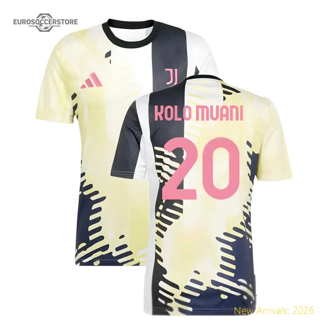 2025 Juventus Pre-Match Shirt (Yellow) (Kolo Muani 20)-Football Shirts Shop