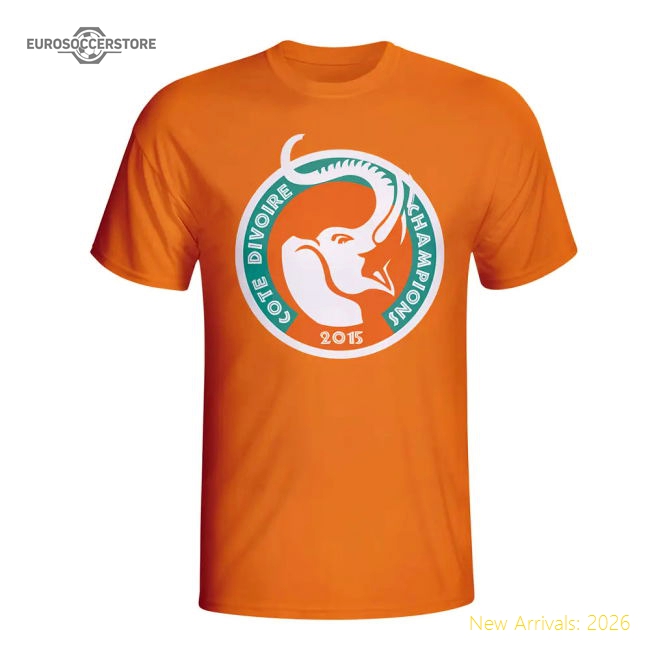 Ivory Coast 2015 African Nation Winners Tee (Orange)-Football Shirts Shop