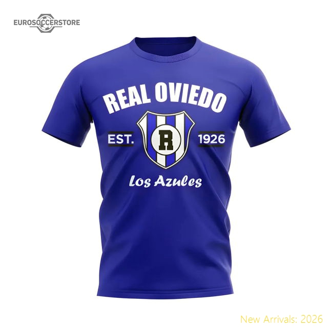 Real Oviedo Established Football T-Shirt (Blue)-Football Shirts Shop