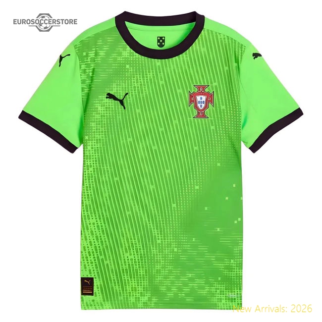 2025-2026 Portugal Home Goalkeeper Shirt (Green) - Kids-Football Shirts Shop