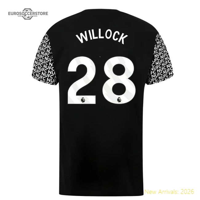 Newcastle Graphic T-Shirt (Black) (Willock 28)-Football Shirts Shop