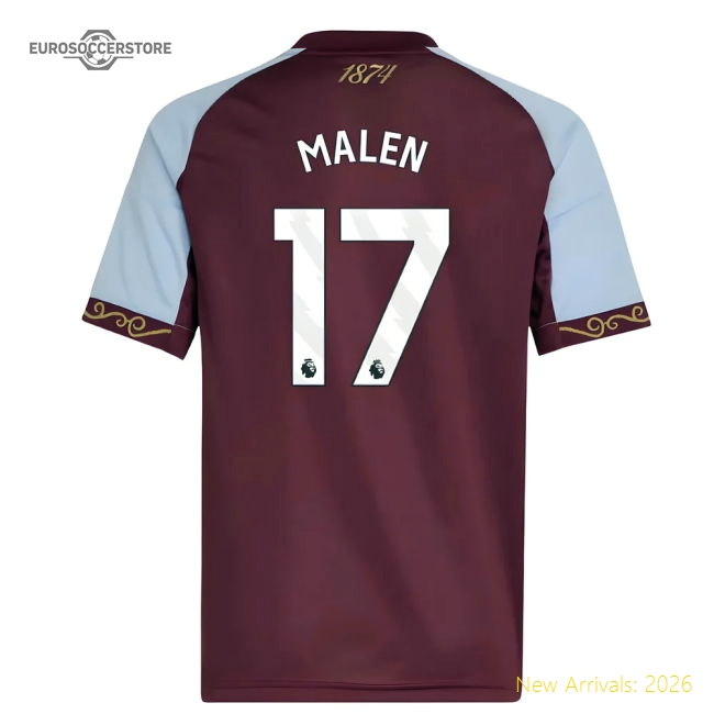2025-2026 Aston Villa Home Shirt (Kids) (Malen 17)-Football Shirts Shop