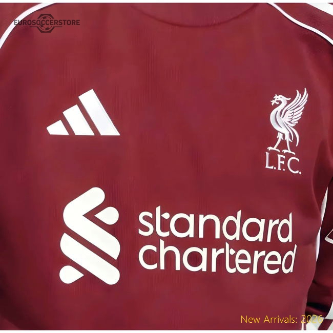 2025-2026 Liverpool Long Sleeve Home Shirt (Kids)-Football Shirts Shop