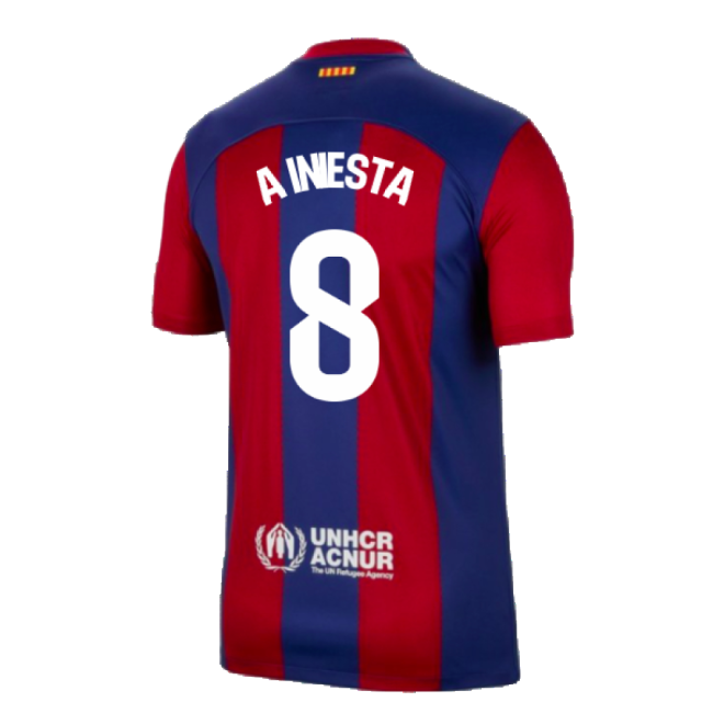 2023-2024 Barcelona Home Shirt (A Iniesta 8)-Football Shirts Shop