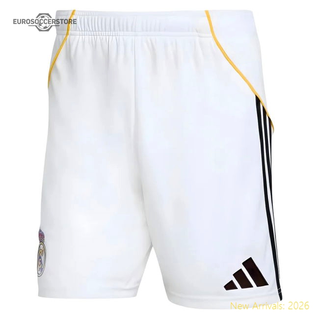 2025-2026 Real Madrid Home Shorts (White)-Football Shirts Shop