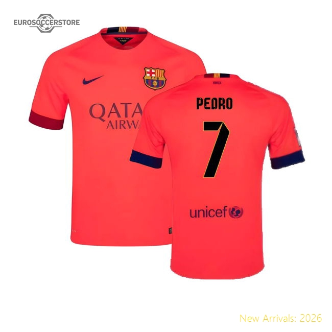 Barcelona 2014-15 Away Shirt ((Excellent) L) (Pedro 7)-Football Shirts Shop