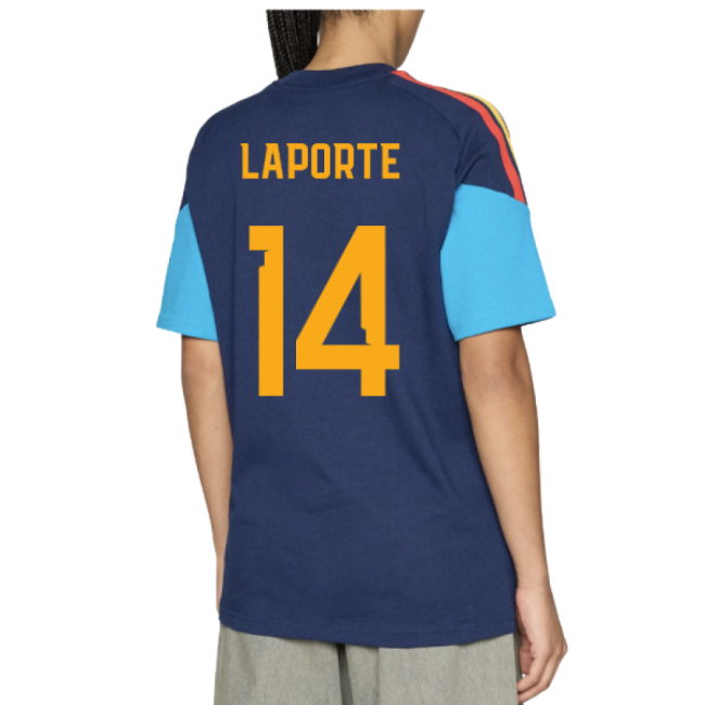 2026-2027 Spain Training Tee (Night Indigo) (Laporte 14)-Football Shirts Shop