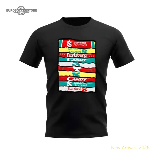 Liverpool Shirt Sponsor History T-shirt (Black)-Football Shirts Shop