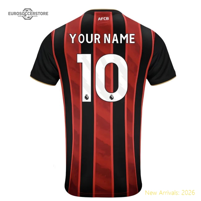 2025-2026 Bournemouth Home Shirt (Your Name)-Football Shirts Shop