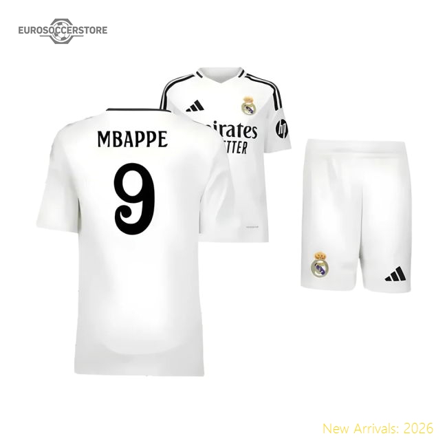2024-2025 Real Madrid Home Youth Kit (Mbappe 9)-Football Shirts Shop