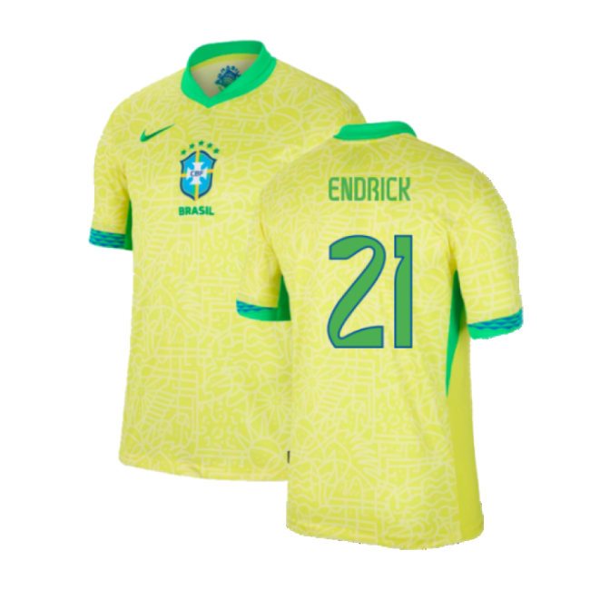 2024-2025 Brazil Home Dri-Fit ADV Match Shirt (Endrick 21)-Football Shirts Shop