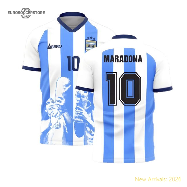 Messi x Maradona Argentina World Cup Tribute Shirt (MARADONA 10)-Football Shirts Shop