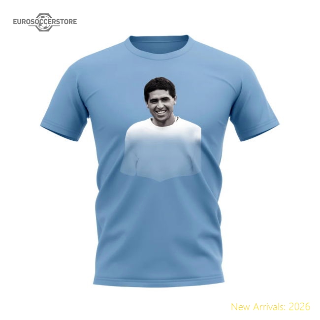Juan Roman Riquelme Argentina Legend T-Shirt (Sky)-Football Shirts Shop