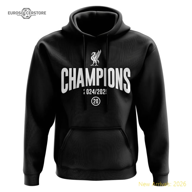 Liverpool 2024-2025 Champions Hoody (Black)-Football Shirts Shop