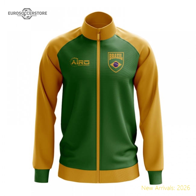 Brazil Concept Football Track Jacket (Green) - Kids-Football Shirts Shop
