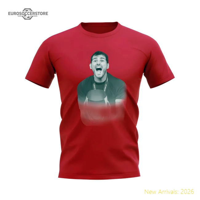 Iker Casillas Real Madrid Legend T-Shirt (Red)-Football Shirts Shop