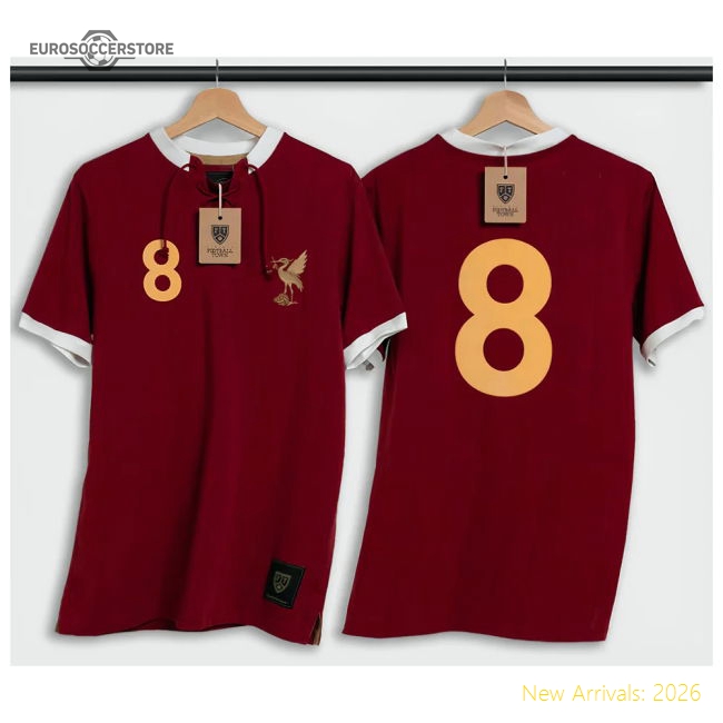 Liverpool Gerrard Retro Shirt with Laces The Bird-Football Shirts Shop