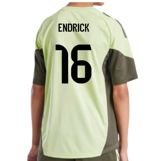 2025-2026 Real Madrid Training Jersey (Almost Lime) - Kids (Endrick 16)-Football Shirts Shop