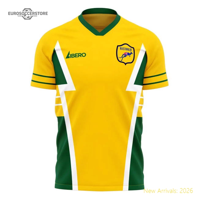 Australia 1990s Style Concept Football Kit (Libero) (Your Name)-Football Shirts Shop