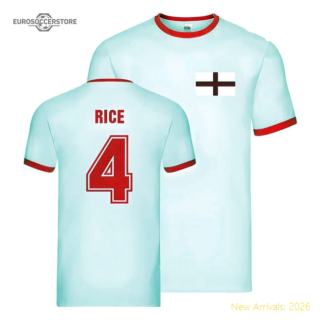England Ringer T-Shirt (Declan Rice 4)-Football Shirts Shop