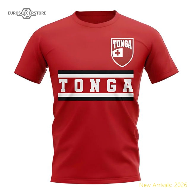 Tonga Core Football Country T-Shirt (Red)-Football Shirts Shop