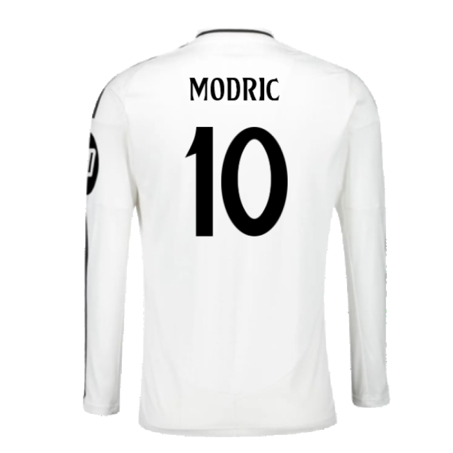 2024-2025 Real Madrid Long Sleeve Home Shirt (Modric 10)-Football Shirts Shop