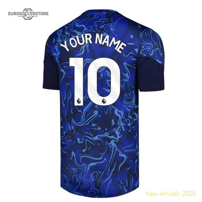2025-2026 Everton Pre Match Short Sleeve Tee (Blue) (Your Name)-Football Shirts Shop
