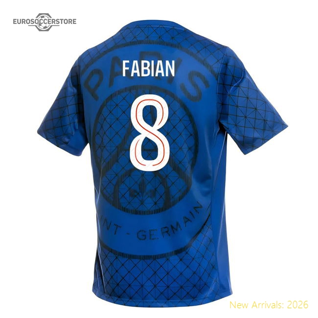 2025-2026 PSG Academy Pro Home Pre Match Shirt (Royal) (Fabian 8)-Football Shirts Shop