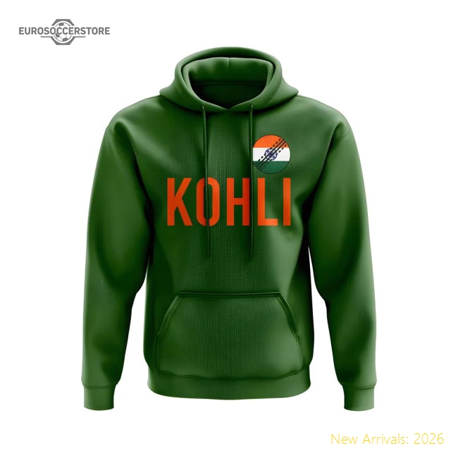 Virat Kholi India Name Hoody (Green)-Football Shirts Shop