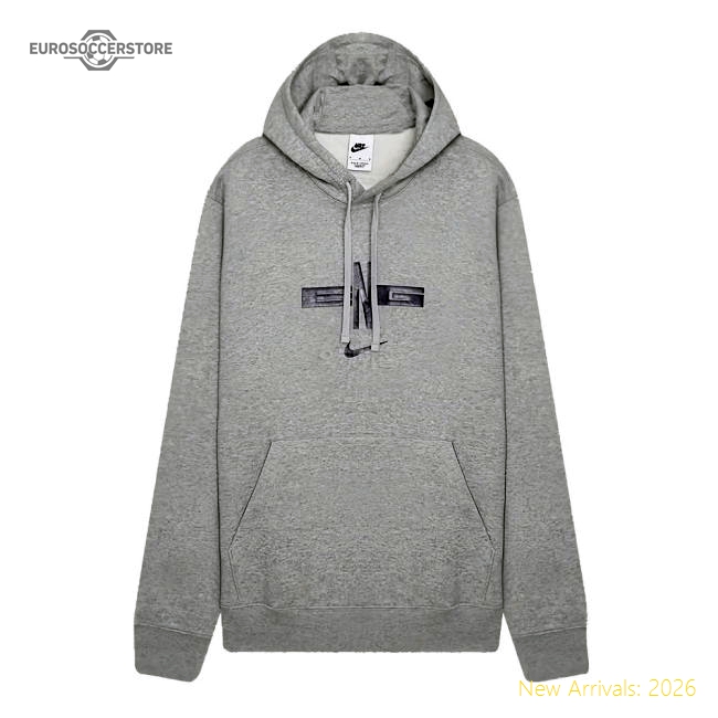 2024-2025 England Football Pullover Hoodie (Grey)-Football Shirts Shop
