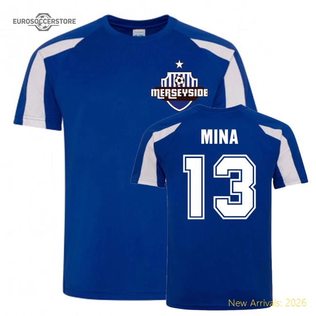 Yerry Mina Everton Sports Training Jersey (Blue-White)-Football Shirts Shop