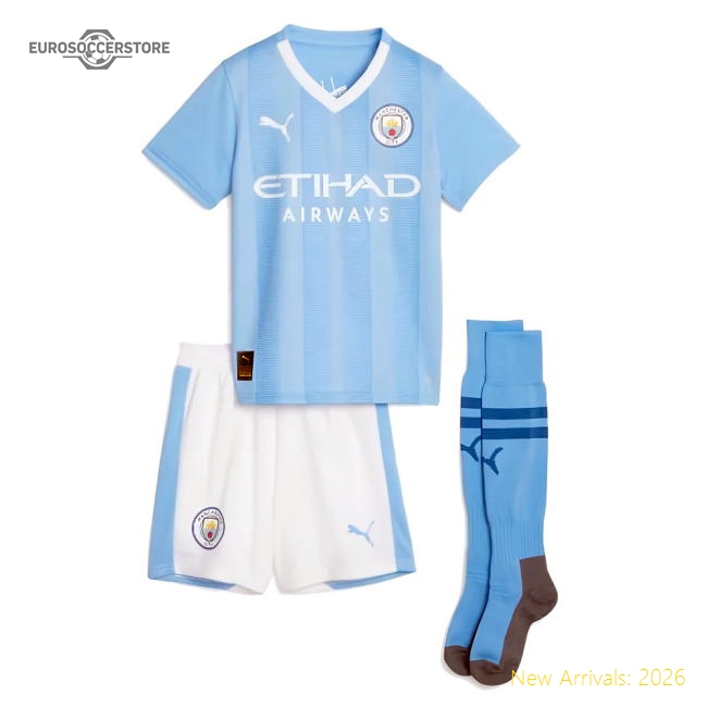2023-2024 Man City Home Mini Kit (HAALAND 9)-Football Shirts Shop