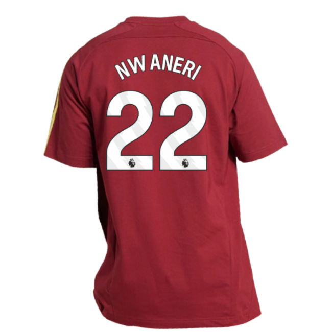 2025-2026 Arsenal UBP Tee (Noble Maroon) (Nwaneri 22)-Football Shirts Shop