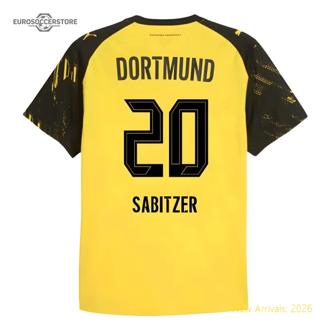 2025-2026 Borussia Dortmund Authentic Home Shirt (Sabitzer 20)-Football Shirts Shop