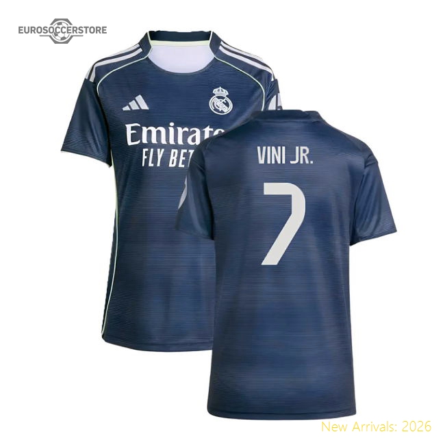 2025-2026 Real Madrid Authentic Away Shirt (Womens) (Vini Jr. 7)-Football Shirts Shop