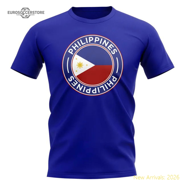 Philippines Football Badge T-Shirt (Royal)-Football Shirts Shop
